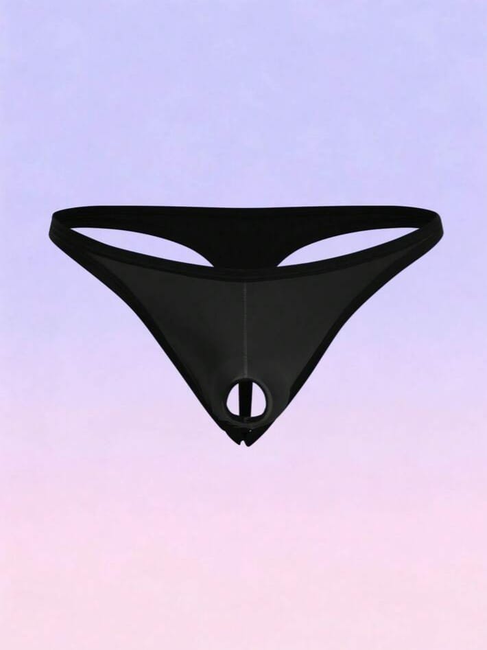 Men's Solid Color Elephant Pattern Thong Underwear